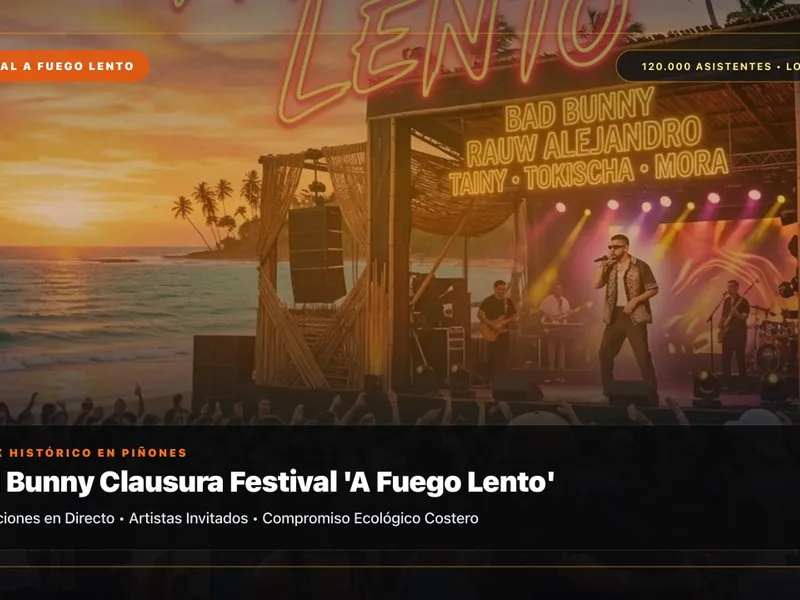 Clímax Histórico en Piñones: Bad Bunny Clausura el Festival 'A Fuego Lento' con 120.000 Asistentes y Conciencia Ecológica