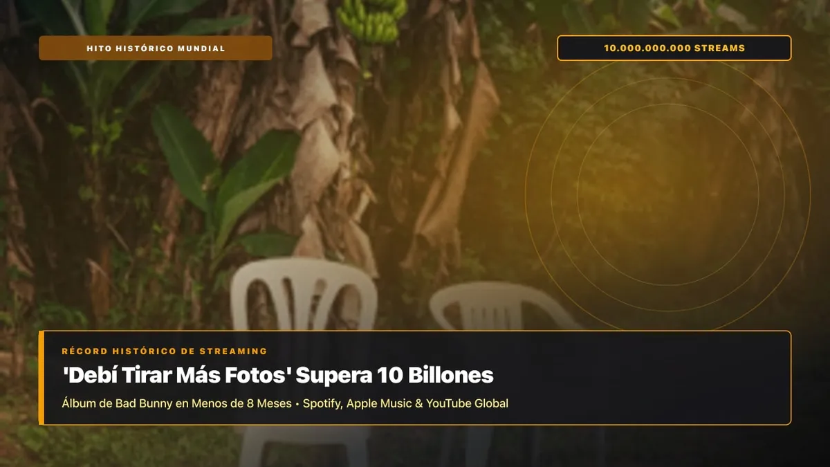 Hito Histórico: 'Debí Tirar Más Fotos' de Bad Bunny Supera los 10 Mil Millones de Reproducciones Globales