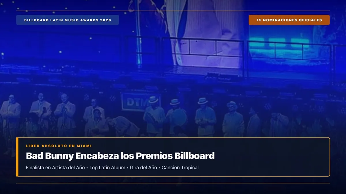 Bad Bunny Domina las Nominaciones a los Premios Billboard de la Música Latina 2026 con 15 Candidaturas